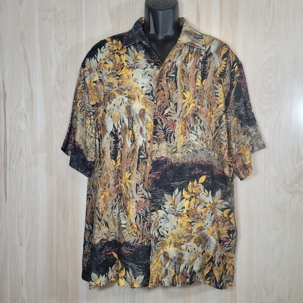 Caribbean Men’s Casual Hawaiian Button-Down Shirt Sz XL